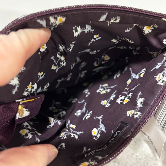 NEW Vera Bradley purse purple bag floral RFID protection Iconic Mini Hipster - Picture 5 of 7